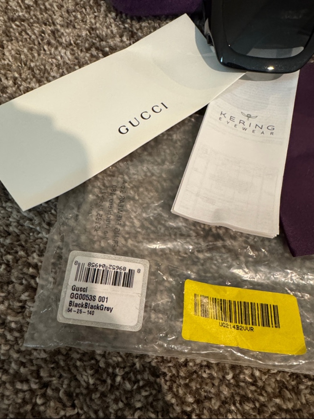 Authentic Gucci Black Oversized Square Sunglasses GG - Picture 3 of 7